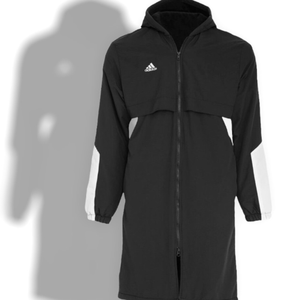 🆕ADIDAS® Black/White Full Length Parka Coat - Picture 2 of 12
